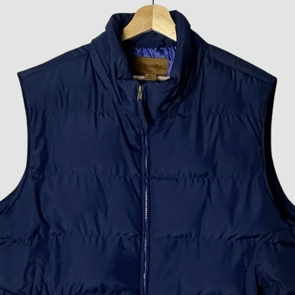 Saddlebred Puffer Vest XL Navy Zip Front Lightweight Quilted Outdoor